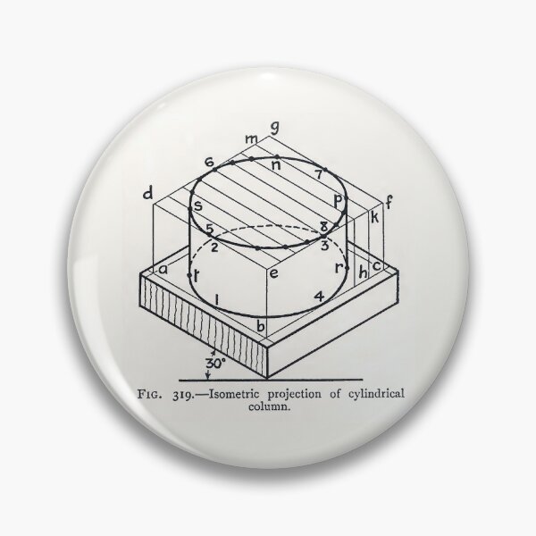Item preview, Isometric projection of cylindrical column designed and sold by NrvousFella.