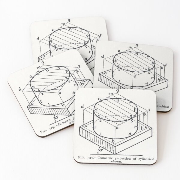 Item preview, Isometric projection of cylindrical column designed and sold by NrvousFella.