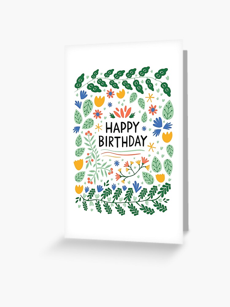 Thumbnail 1 of 2, Greeting Card, Happy Birthday Note - Summer Flowers designed and sold by AnniRaasu.