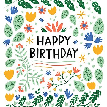 Artwork thumbnail, Happy Birthday Note - Summer Flowers by Huge Potato