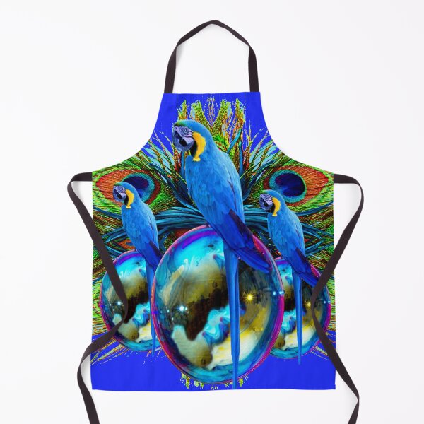 Item preview, FEATHERS & TROPICAL BLUE MACAWS ON BLUE BALLS ROYAL BLUE ART designed and sold by sharlesart.