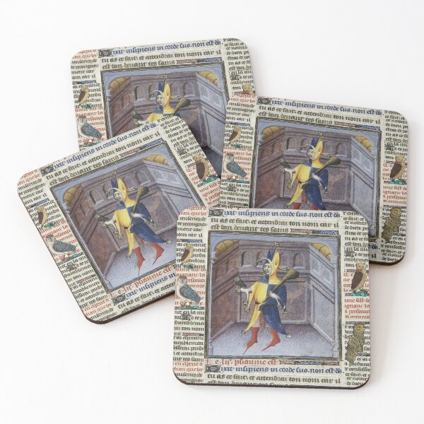 Item preview, JESTER HOLDING OWL MEDIEVAL MANUSCRIPT designed and sold by BulganLumini.