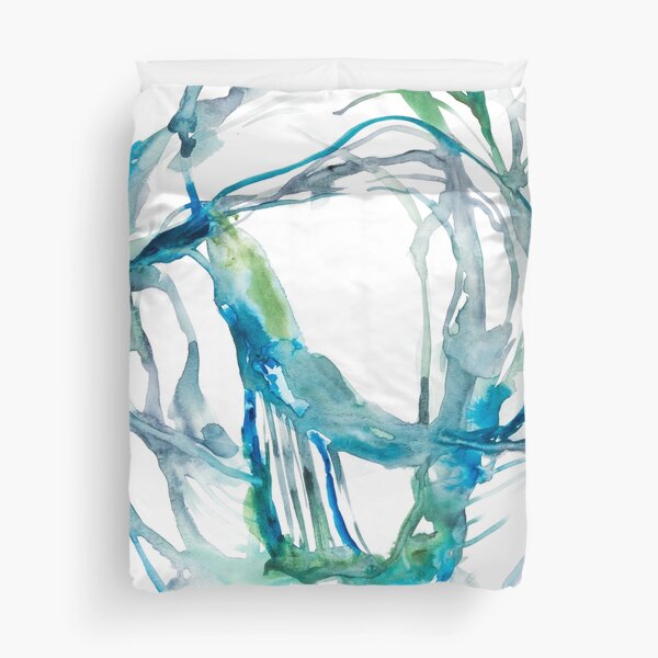 Blue abstract watercolor painting Duvet Cover