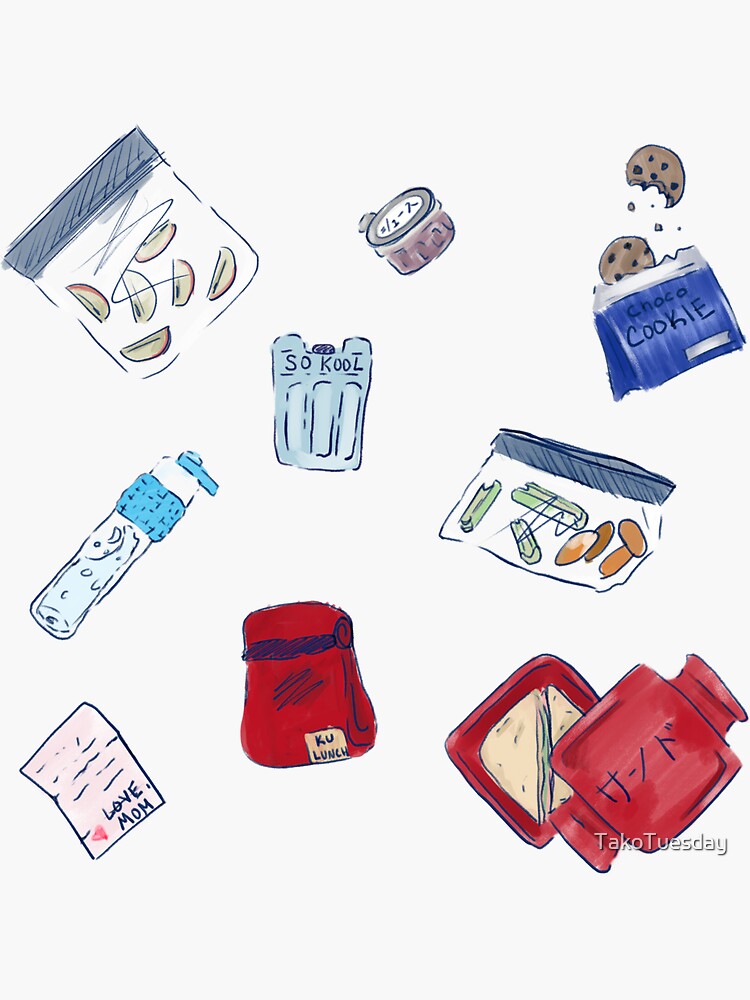 "Brown bag lunch sticker pack" Sticker for Sale by TakoTuesday Redbubble