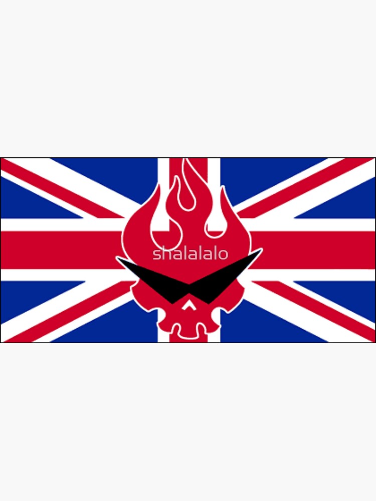 "British UK Union Jack Gurren Lagann" Sticker by shalalalo Redbubble