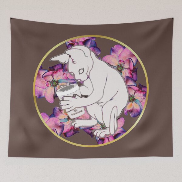 Item preview, Sphynx Cat With a Coffee Cup Gold Trim designed and sold by ViewerEqualsPhoton.