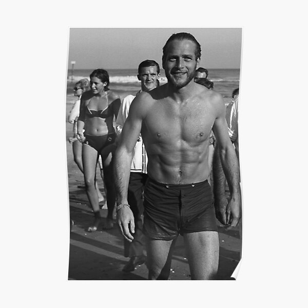 "Paul Newman at beach" Poster by mikejak | Redbubble