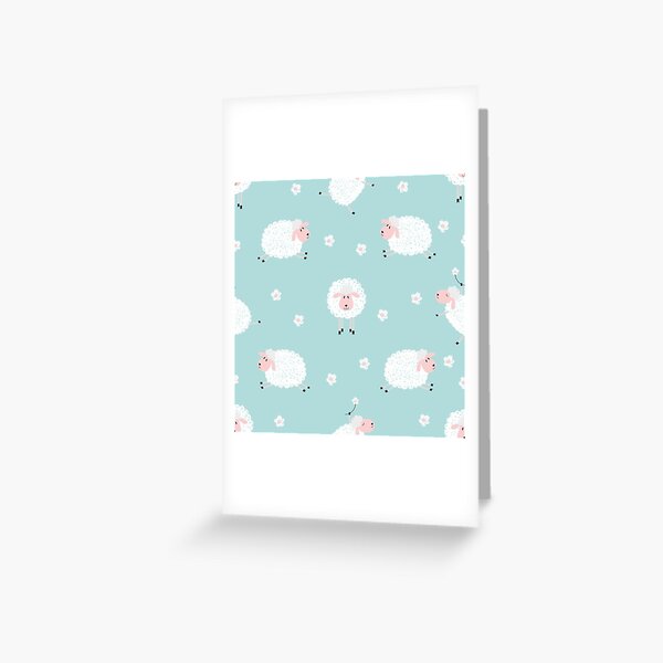 Baby Sheep with Daisies Greeting Card