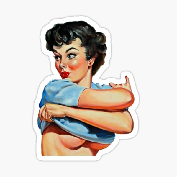 Sexy Retro Vintage Pin Up Girl Sticker For Sale By Alexagoodies25 Redbubble 