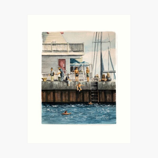 Item preview, Jumping off Wharf at Pointe du Chene designed and sold by wenzlr.
