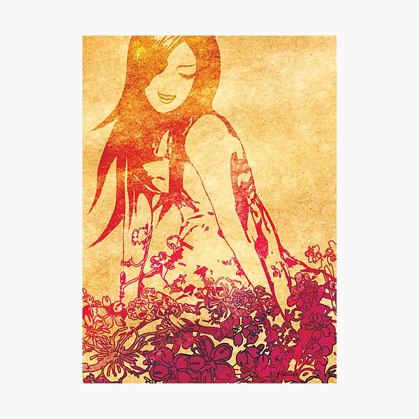 Girl in flowers Photographic Print