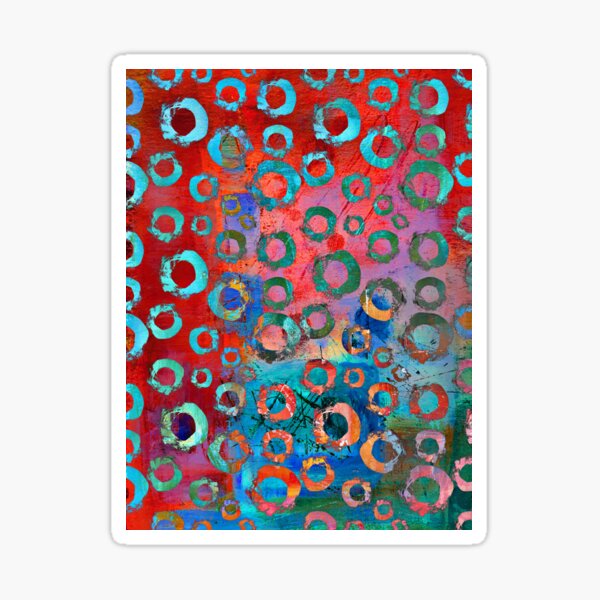 Brightly Colored Contemporary Circle Pattern Sticker