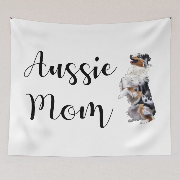 Item preview, Aussie Mom With A Cute Australian Shepherd Drawing | Dog Mom Gift designed and sold by ElysianCreation.