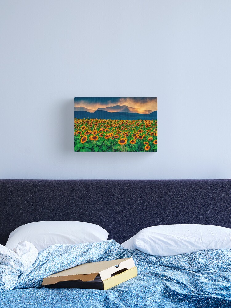 Thumbnail 2 of 3, Canvas Print, Sunflower Storm designed and sold by nikongreg.