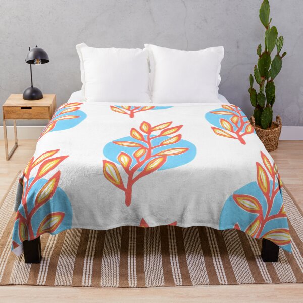 Item preview, Floral Leaf on Blue designed and sold by LauraKozdra.