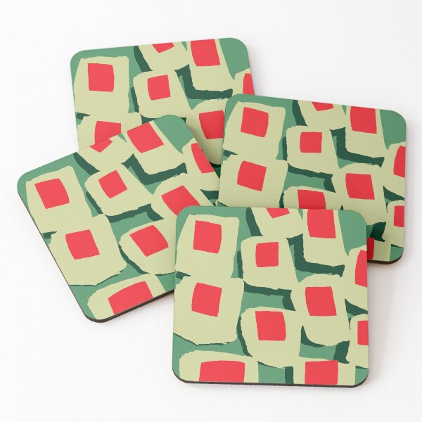 Item preview, Green Red Abstract Shapes Version 2 designed and sold by hewn505.