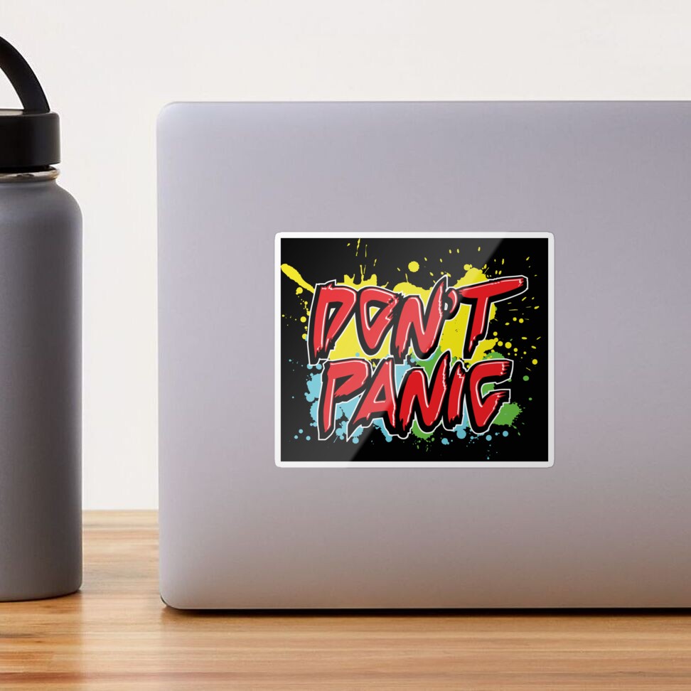 Hitchhiker's Guide to The Galaxy Don't Panic Decal Vinyl Sticker|Cars  Trucks Vans Walls Laptop| White |5.5 x 4.5 in|LLI237