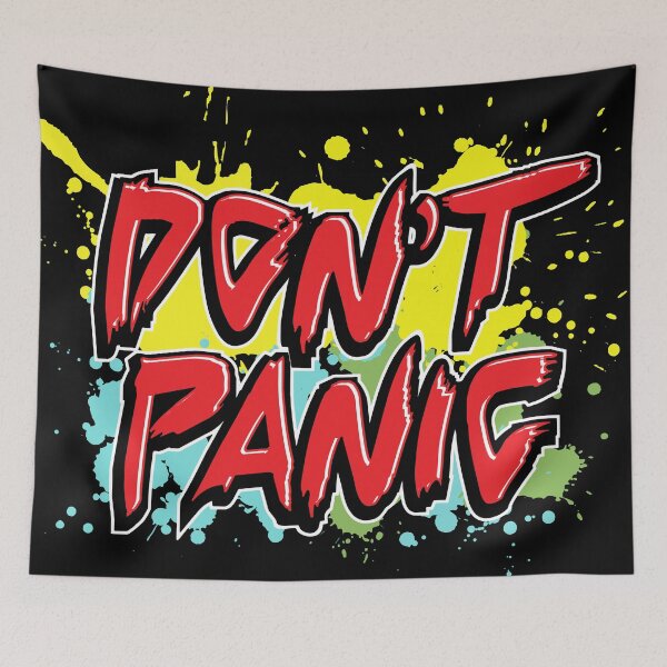 Item preview, Don't Panic, Hitchhiker's Guide To The Galaxy Quote designed and sold by Vintage-Artwork.