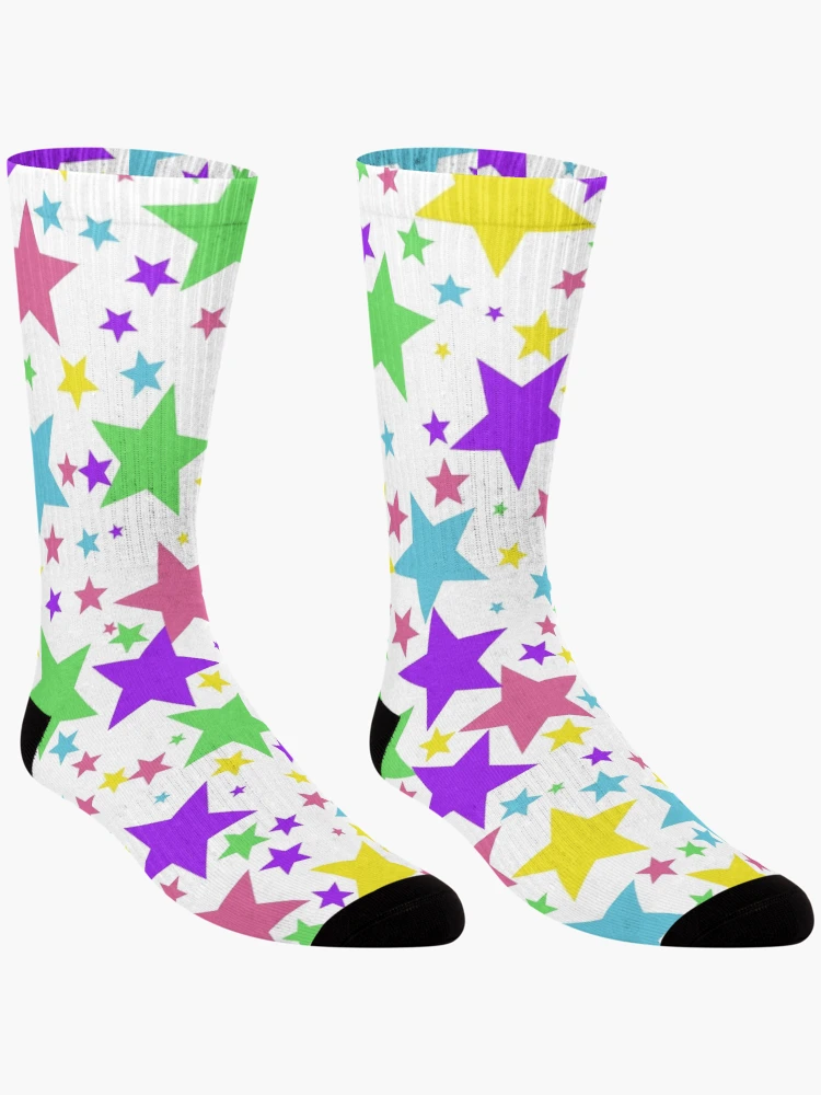 Thumbnail 3 of 5, Socks, Colorful Random Star Abstract Pattern designed and sold by mrtraz.
