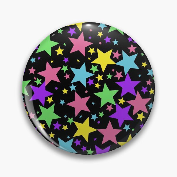 Item preview, Colorful Random Star Abstract Pattern (black background) designed and sold by mrtraz.