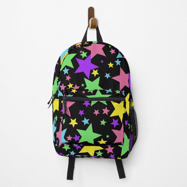 Item preview, Colorful Random Star Abstract Pattern (black background) designed and sold by mrtraz.