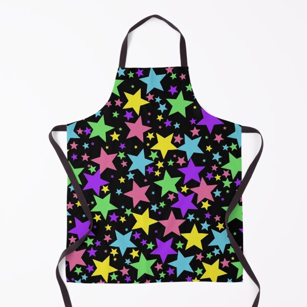 Item preview, Colorful Random Star Abstract Pattern (black background) designed and sold by mrtraz.
