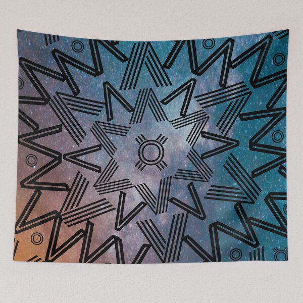 Item preview, Spikes Mandala Blue Gradient Cosmo designed and sold by Designs By YL.