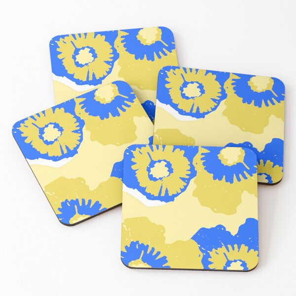 Item preview, Yellow Light Blue Flowers Pattern designed and sold by hewn505.