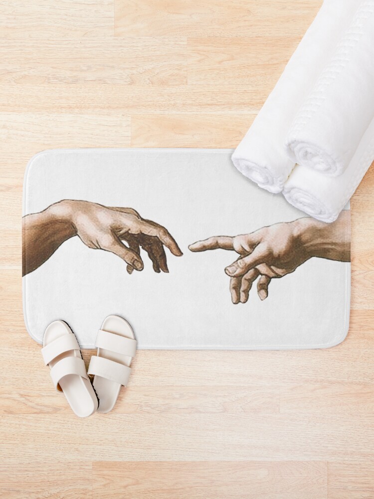 Alternate view of Michelangelo The Creation of Adam Bath Mat
