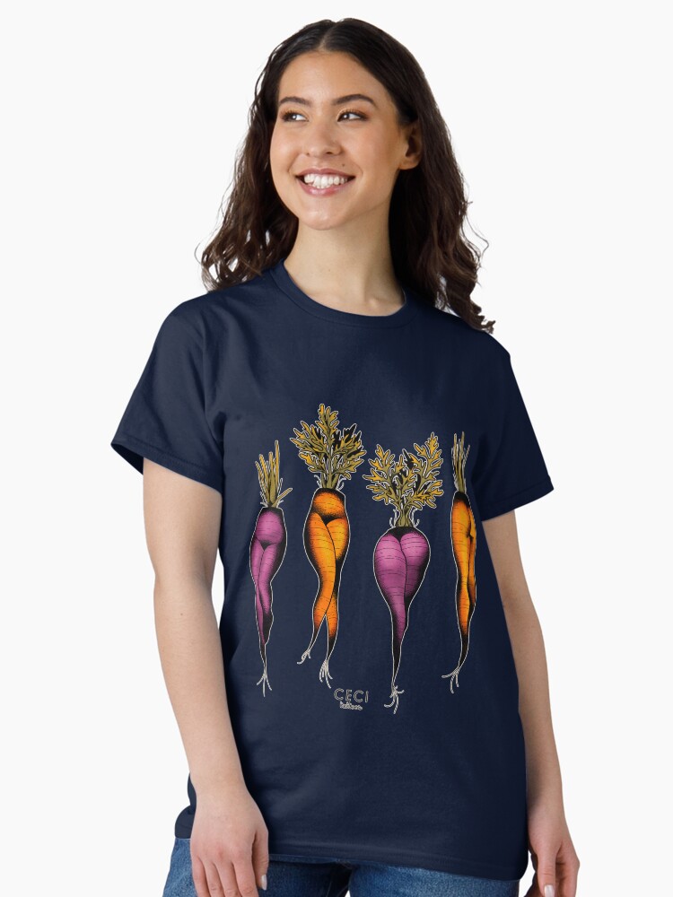 Thumbnail 2 of 7, Classic T-Shirt, Sexy carrots botanical chart tattoo flash designed and sold by ceciliagranata.