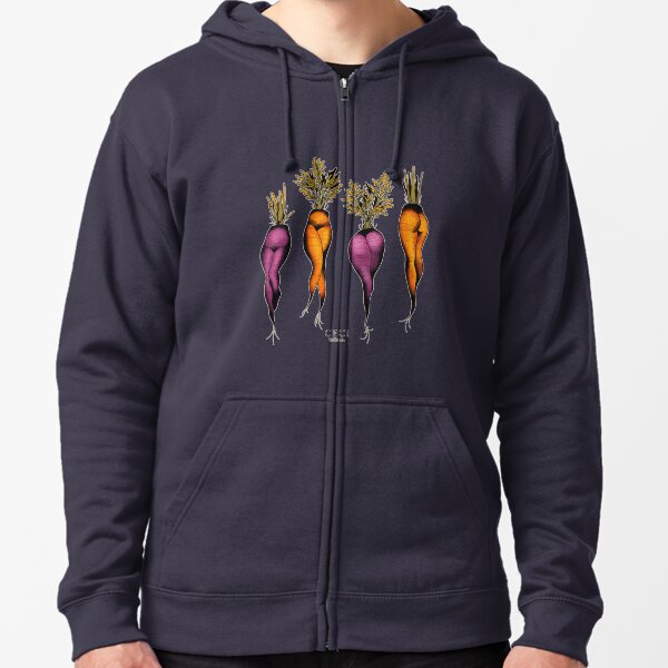 Sexy carrots botanical chart tattoo flash Zipped Hoodie