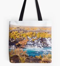 Hraunfossar waterfall, Iceland Tote Bag