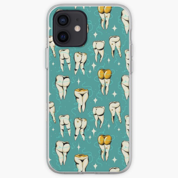 Sweet tooth pattern in turquoise iPhone Soft Case