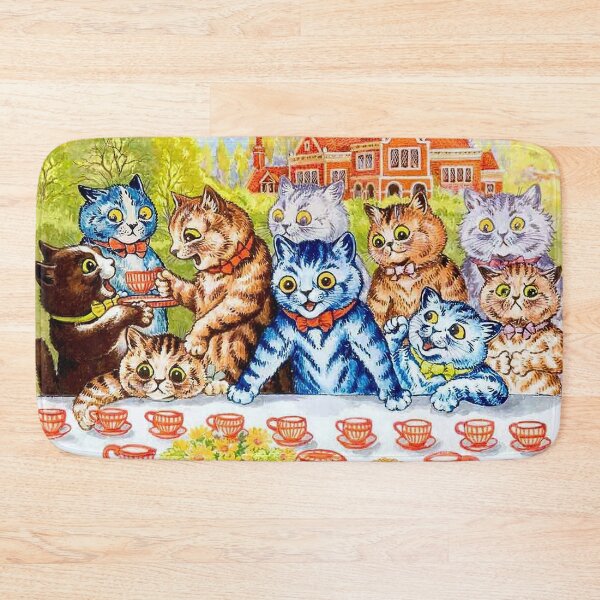 Item preview, CAT SOCIAL TEA PARTY : Vintage Louis Wain Abstract Print designed and sold by posterbobs.