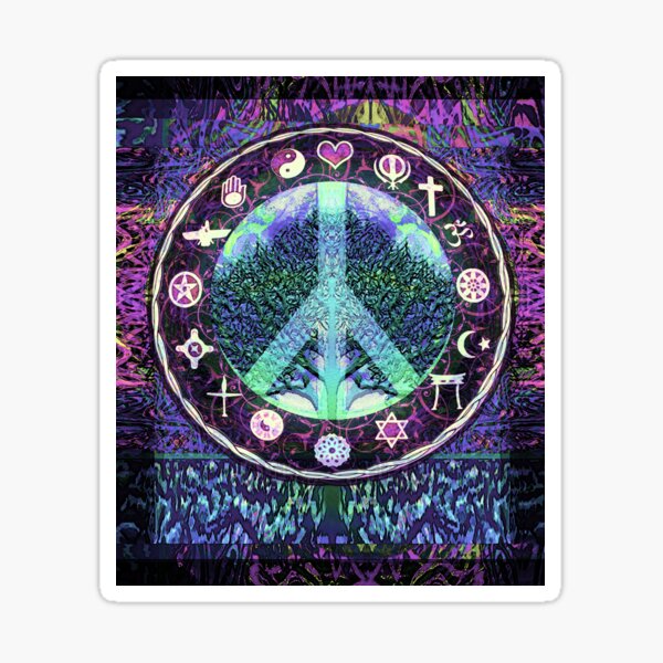 World Peace Religions Unity Tree of Life Sticker