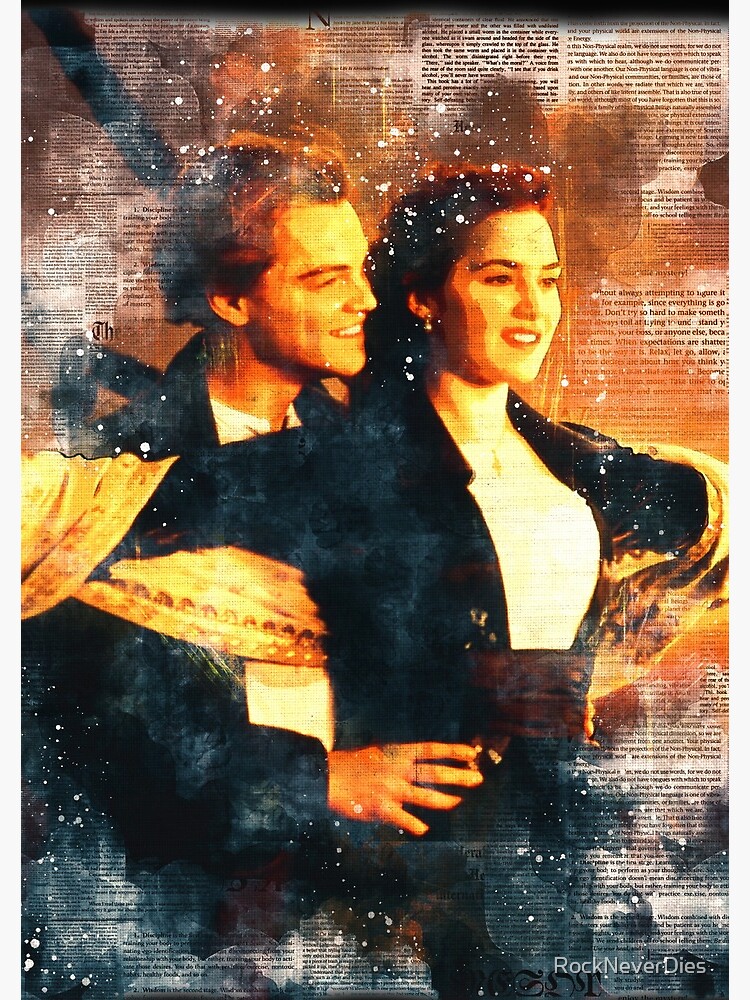 "Titanic movie fan art Leonardo DiCaprio Kate Winslet" Spiral Notebook