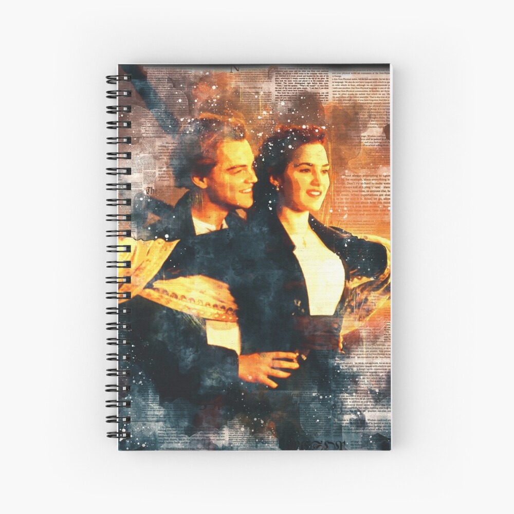 "Titanic movie fan art Leonardo DiCaprio Kate Winslet" Spiral Notebook