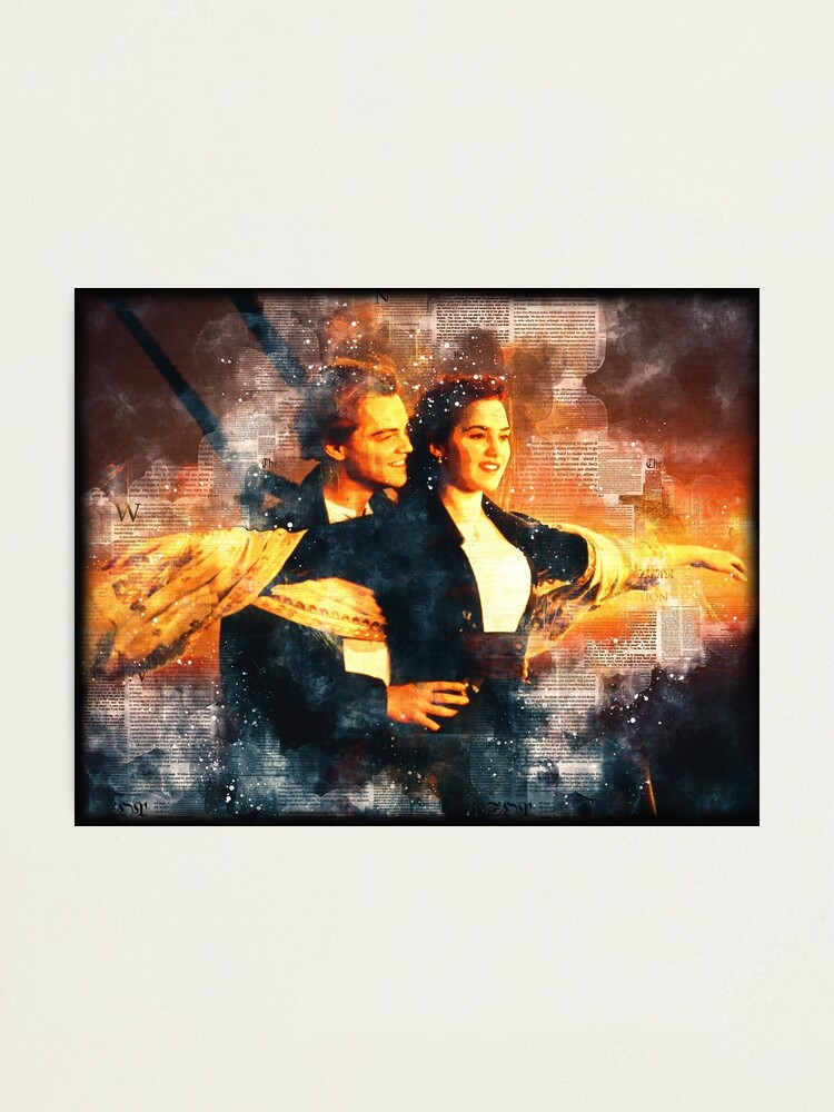 "Titanic movie fan art Leonardo DiCaprio Kate Winslet" Photographic