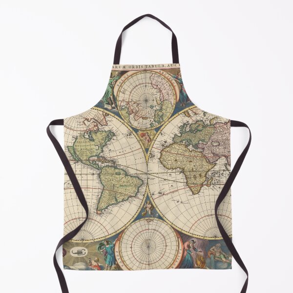 Item preview, Antique map of the world in 1690, Novissima Totius Terrarum Orbis Tabula designed and sold by ganje.