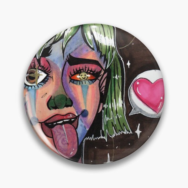 Item preview, Blech Woman Green Hair Tongue Out Marker Portrait Art designed and sold by stellarochonart.