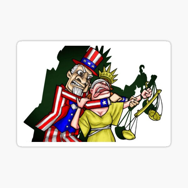 Uncle Sam vs. Lady Liberty Sticker