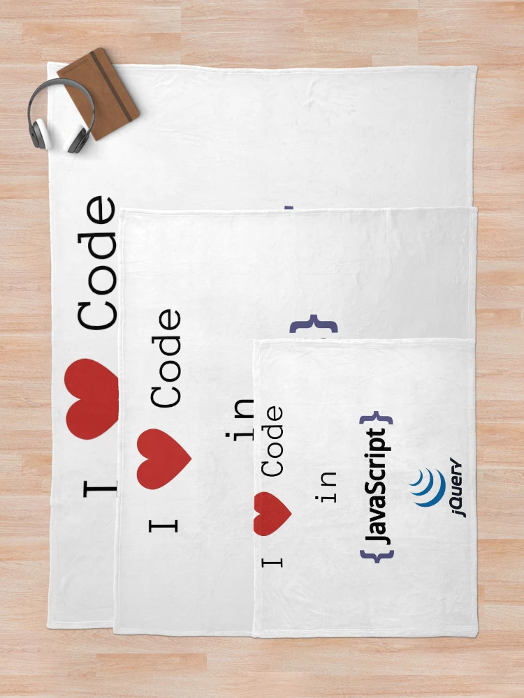 Thumbnail 5 of 6, Throw Blanket, I love Code in JavaScript/jQuery designed and sold by lsepolis123.