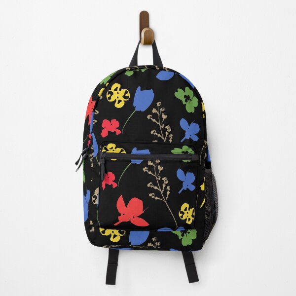 Item preview,  Spring Garden on Black - red, green, yellow doodle botanical floral designed and sold by Mehwish.