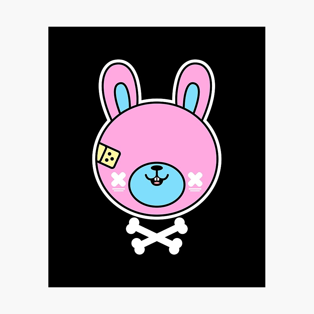 Goth Bunny Shirt Cute Creepy Emo Clothes Kawaii Bunny Poster for