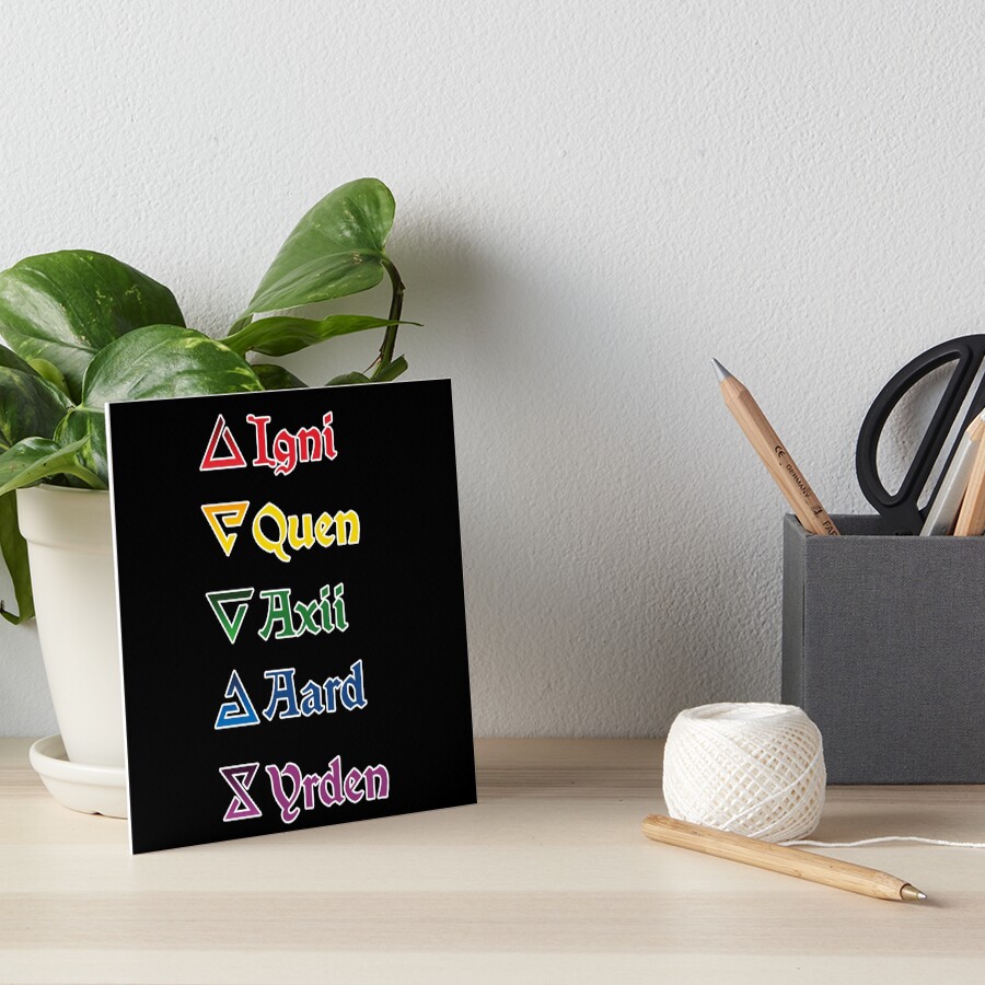 "Witcher Signs Vertical List" Art Board Print by PandemoniumBox Redbubble