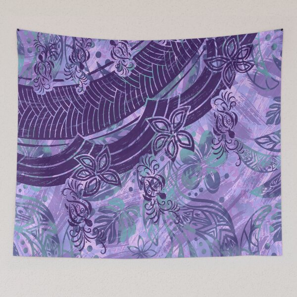 Item preview, Hawaiian Purple Haze Painted Tribal Jungle designed and sold by sunnthreads.