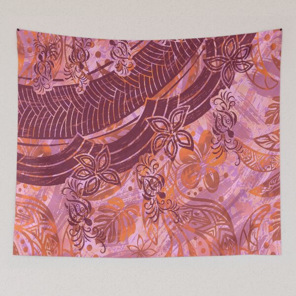Item preview, Hawaiian Coral Painted Tribal Art designed and sold by sunnthreads.