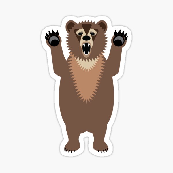 24 X 40mm Round 'Grizzly Bear' Stickers (SK00070944