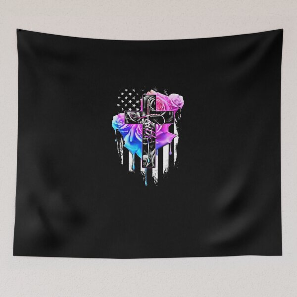 Item preview, Faith Rose Watercolor Cross on back designed and sold by MARKCARNEY.