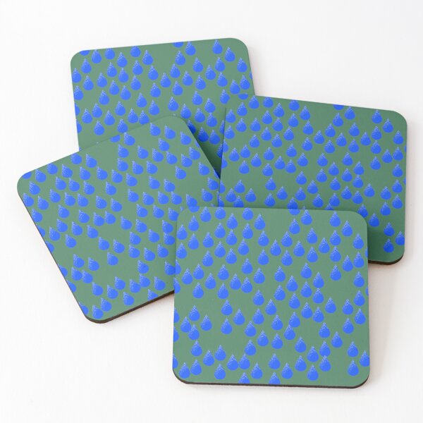 Item preview, Amazing Glowing Dark Blue Raindrops on Green designed and sold by ShaunSandhu.